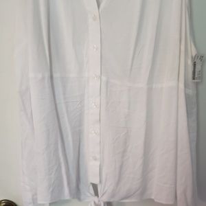 White button down top